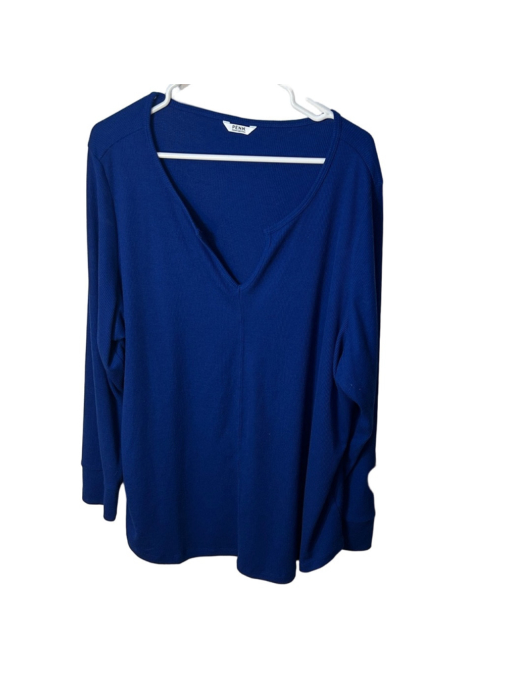 Penningtons Royal Blue Long Sleeve V-Neck Lightweight Sweater size 2X